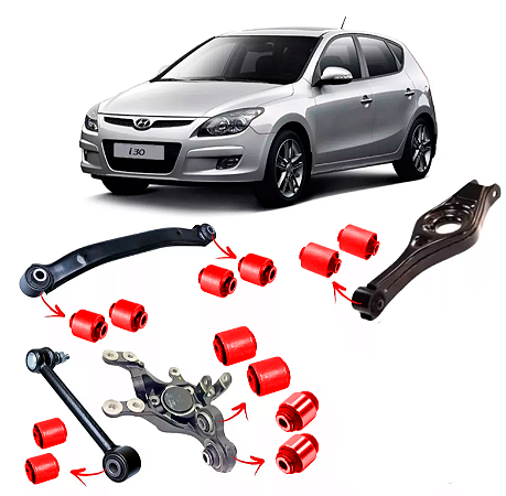 Kit Bucha Suspensão Traseira Hyundai I30 2.0 2009 A 2012 em Pu Poliuretano