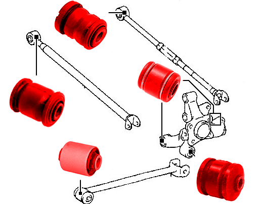 Kit 12 Bucha Suspensão Traseira Camry 2007 2008 2009 2010 2011 em Pu Poliuretano