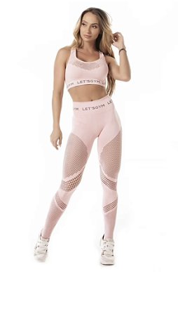 CONJUNTO LET'S GYM SEAMLESS STYLISH ROSA