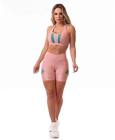 CONJUNTO LET'S GYM FOCUS ROSE/MENTA