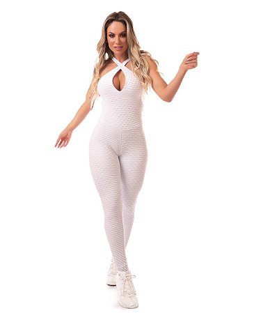 MACACÃO BROCADO LET'S GYM ENCHANTED BRANCO