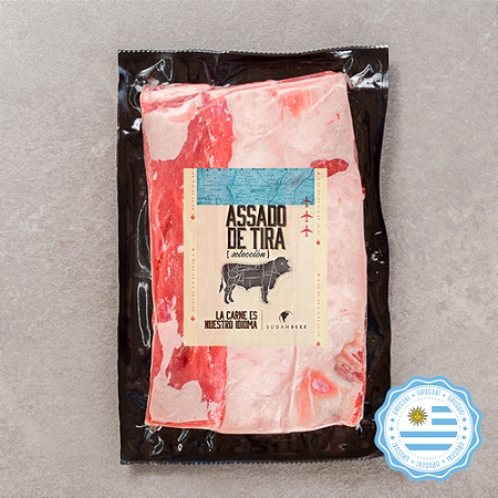ASSADO DE TIRA URUGUAIO SUDAMBEEF SELECCIÓN  1,6 KG | EMBALAGEM COM 1 UNIDADE | CONGELADO