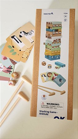 Jogo Educativo Jenga Animais - Tooky Toy