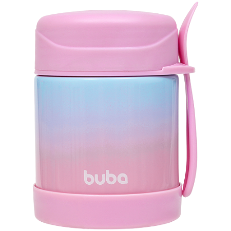 Pote Térmico com Colher Degradê Rosa - Buba