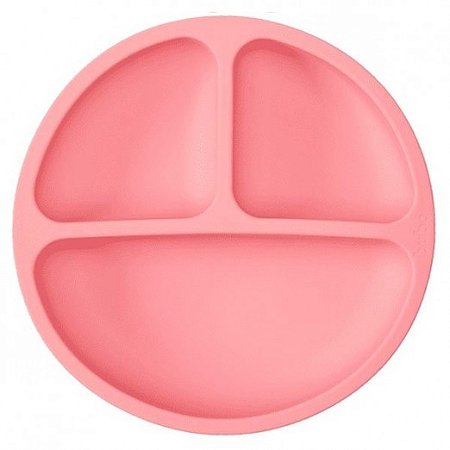 Prato de Silicone com Divisória Rosa- Buba