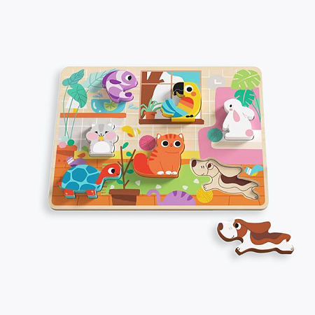 Tabuleiro de Encaixe Animais - Tooky Toy
