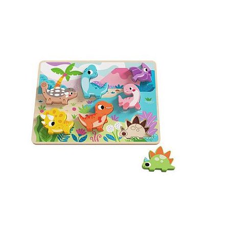 Tabuleiro de Encaixe Dinossauros - Tooky toy