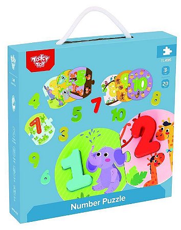 Quebra-cabeças Puzzle Números E Animais - Tooky Toy