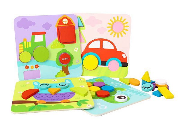 Brinquedo educativo Encaixe Formas Geométricas 4 em 1 – Tooky Toy