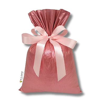 Saco de Presente Soft Touch Boto Cor de Rosa
