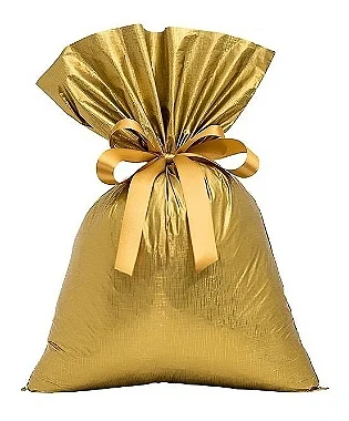 Saco de Presente Soft Touch Dourado