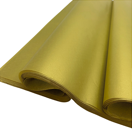 Papel De Seda 48x60 Pacote C/100 Folhas Dourado