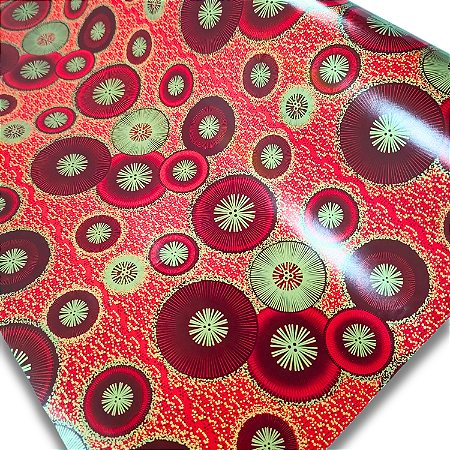 Papel De Presente Fogos Vermelho Bobina 60 Cm X100 M