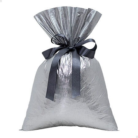 Saco Presente Soft 30X44 50 Unidades Embalagem Luxo Texturizado Prata