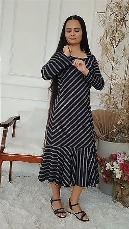 Vestido kelly com listras