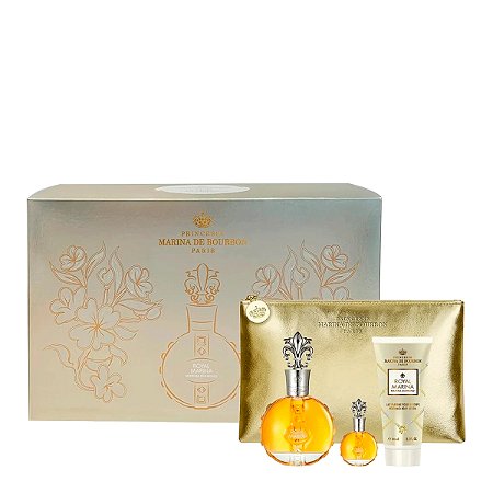 Kit Royal Marina Diamond Marina de Bourbon Feminino  Eau de Parfum 100ml + Loção Corporal 100ml + Nécessaire + Miniatura