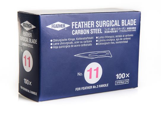 Lamina De Bisturi Feather Aço Carbono Nº15 C/100 Unidades