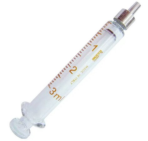 Seringa De Vidro Bico Metal Luer Slip 100ml Arti Glass