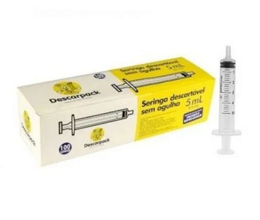 Seringa Descarpack 05ml Sem Agulha Luer Slip C/100 Unidades