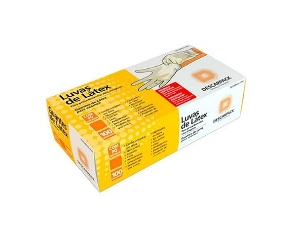 Luva De Látex Descarpack Com Pó Tam: PP C/100 Unidades
