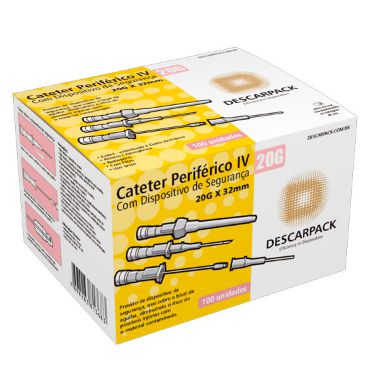 Cateter Intravenoso Descarpack Com Disp. De Segurança 20G C/100 Unidades
