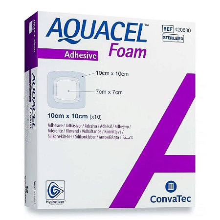 Curativo Aquacel AG Foam Adesivo 10cm X 10cm Unidade Convatec