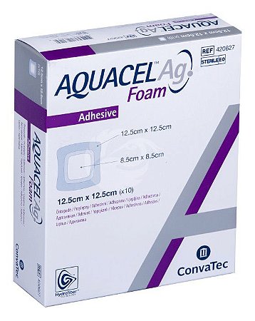 Curativo Aquacel AG Foam Adesivo 12,5cm X 12,5cm Unidade Convatec