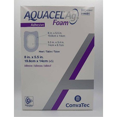 Curativo Aquacel AG Foam Adesivo 19,8cm X 14cm Unidade Convatec
