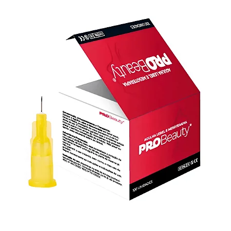 Agulha Lebel Meso 30g 4x0,30mm Amarelo Caixa Com 100 Unidades