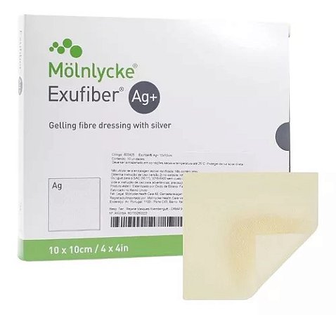 Curativo Exufiber AG+ 10x10cm Molnlycke
