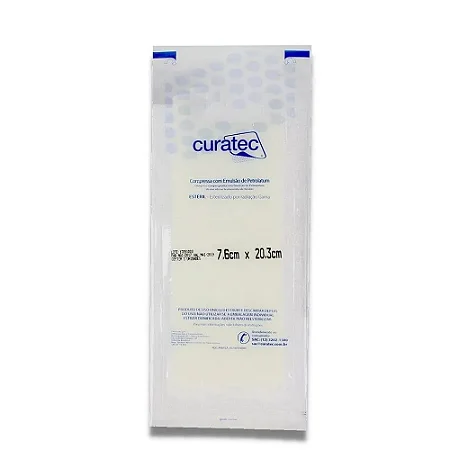 Curativo Compressa com Emulsão de Petrolatum 7,6x20,3cm Curatec