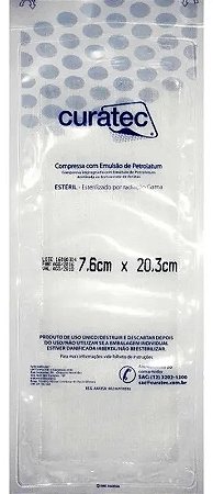 Curativo Compressa com Emulsão de Petrolatum 7,6x20,3cm Curatec