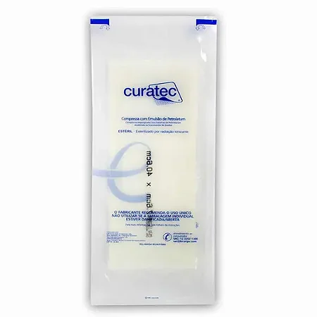Curativo Compressa com Emulsão de Petrolatum 7,6x40,6cm Curatec