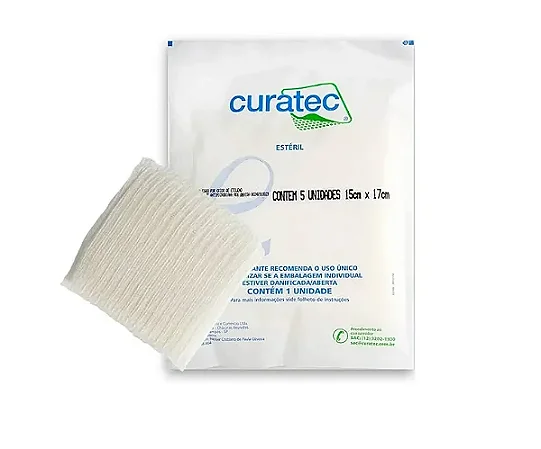 Curativo Gaze Antimicrobiano com PHMB 15x17 C/5 Uni Curatec