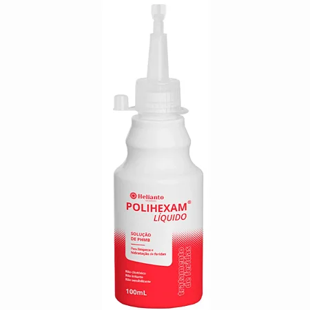 Solução PHMB 0,1% Limpeza de Feridas Polihexam 100ml Helianto