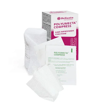Gaze Impregnada Com PHMB Polyumecta Compress 7,5cm x 20,3m C/5 Uni Helianto