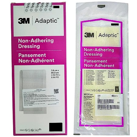 Curativo Adaptic 7,6 x 20,3cm Malha Não Aderente Caixa C/24 Unidades Systagenix