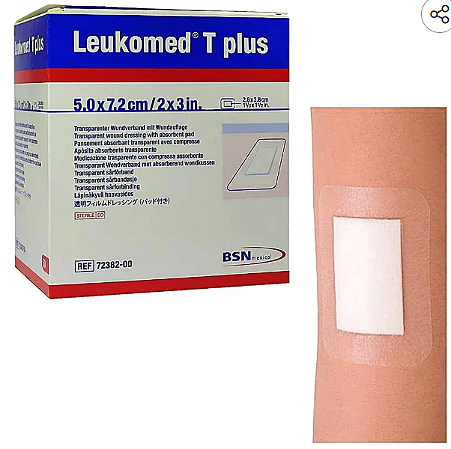 Curativo Filme Transparente Leukomed® T Plus 5cm x 7,2cm Unidade Leukoplast®