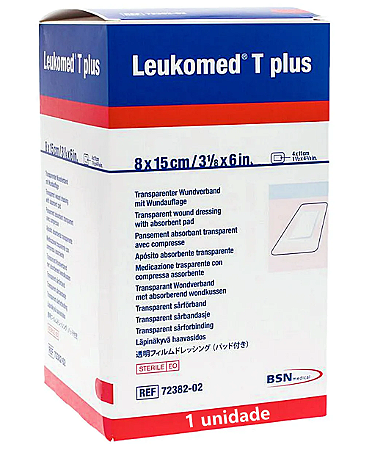 Curativo Filme Transparente Leukomed® T Plus 8cm x 15cm Unidade Leukoplast®