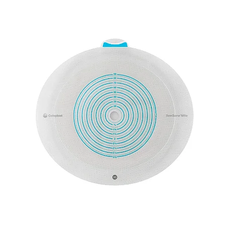 Placa de Colostomia SenSura Mio Max Base Adesiva Flex Plana 90mm Recortável 10-88mm - C/10 Coloplast
