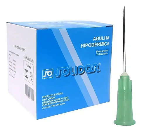Agulha Hipodérmica Solidor 25 X 0,80mm C/100 Unidades