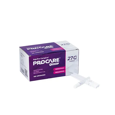 Agulha Gengival 27G Longa Procare  C/100 Unidades