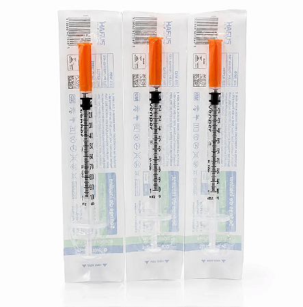 Seringa de Insulina 1ml C/Agulha Fixa 6x0,25mm C/10 Unidades Venper
