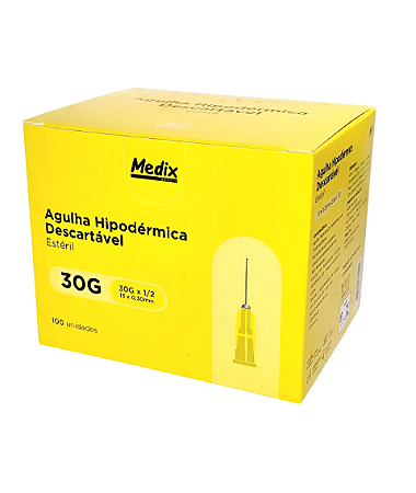Agulha Hipodérmica Medix 13 X 0,30mm C/100 Unidades