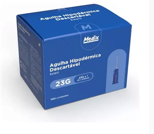 Agulha Hipodérmica Medix 25 X 0,6mm C/100 Unidades