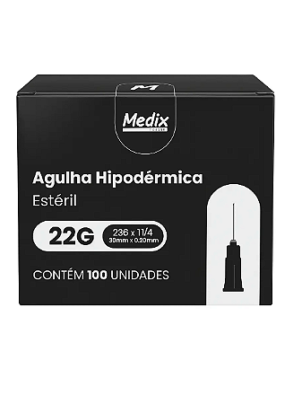 Agulha Hipodérmica Medix 25 X 0,7mm C/100 Unidades