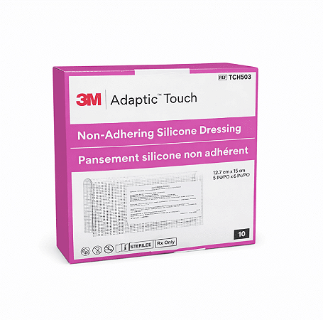 Curativo Adaptic Touch 7,6cm x 5,0cm Malha Não Aderente  em Silicone Systagenix
