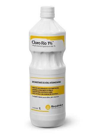 Desinfetante Hospitalar com Hipoclorito de Sódio 1% Cloro Rio 1L Rioquimica
