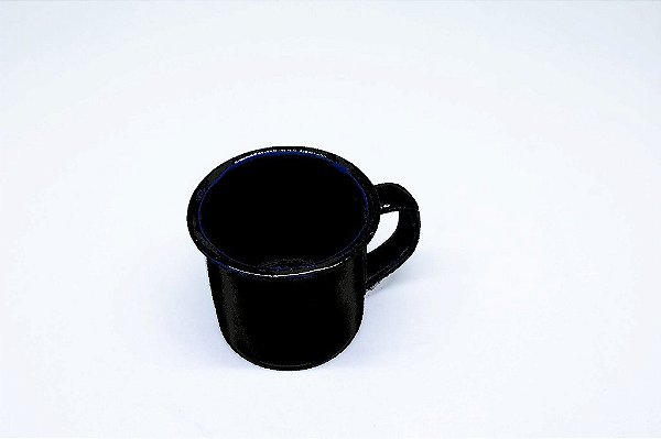 Caneca esmaltada com borda preta - 80ml