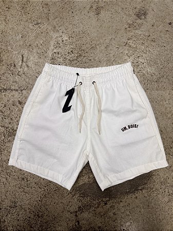 Bermuda Linho Branco/Marron